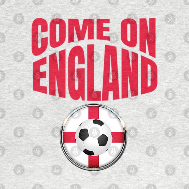 England Flag Soccer Shirt Come On England Soccer Jersey Football T-Shirt by Merchweaver